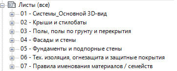 Каталог систем Revit